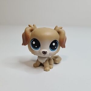 Littlest Pet Shop # 2-93 Austin Goldenpup Tan Brown Retriever Blue Eyes